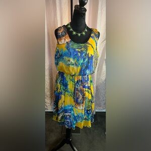 Katie Resort Yellow and Blue  Dress